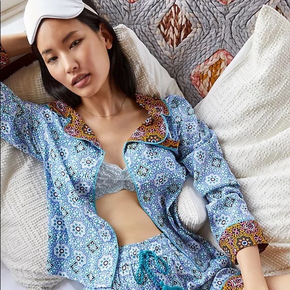 Anthropologie Other - Anthropologie Petite Forest Fable Pajama Top in Iris Blue in Sz Small Petite